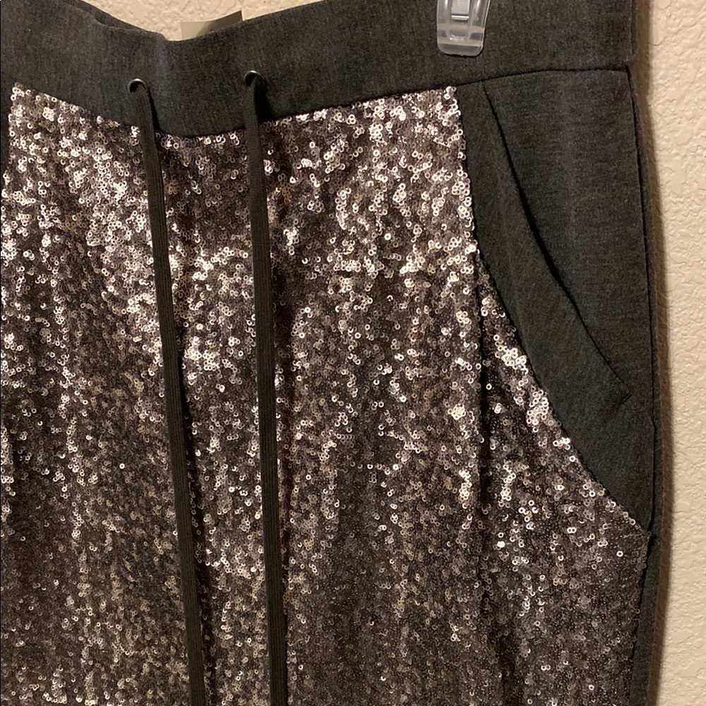 Ann Taylor Silver Sequin Mini Skirt